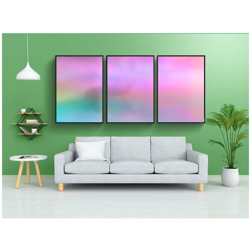 фото Набор модулных постеров для интерьера "космос, красочный, пастель" 60x90 см. в тубусе, без рамки lotsprints