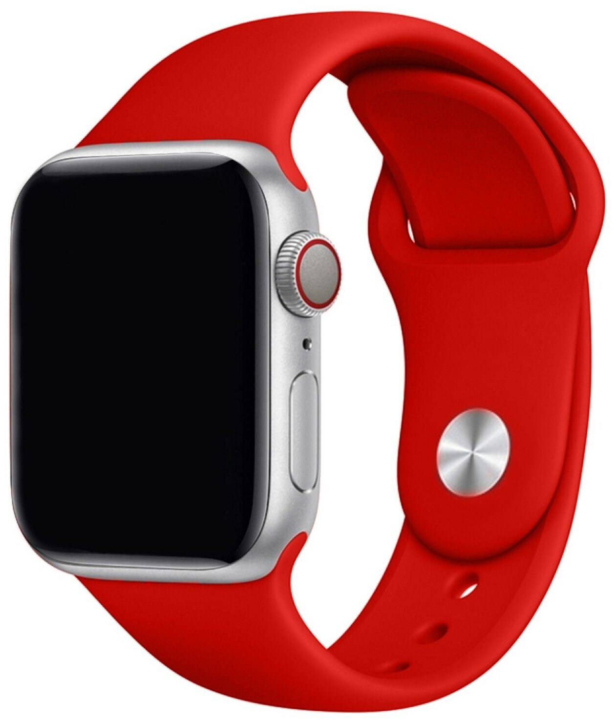 Силиконовый ремешок для Apple Watch 42 мм/44 мм (Эпл Вотч), Красная камелия