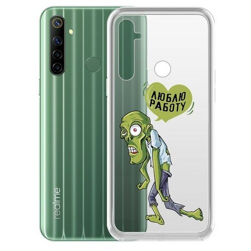 Чехол-накладка Krutoff Clear Case Люблю Работу для Realme 6i