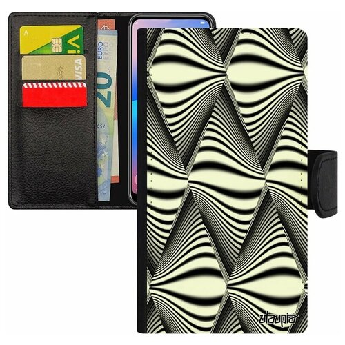 фото Чехол книжка для мобильного apple iphone 8, "иллюзия волны" графика ромб utaupia