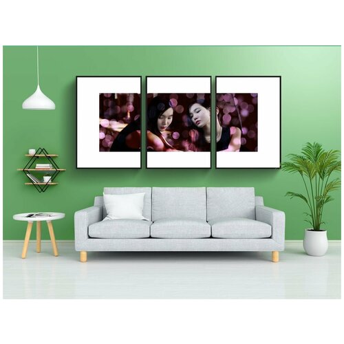 фото Набор модулных постеров для интерьера "баннер, заголовок, женщина" 60x90 см. в тубусе, без рамки lotsprints