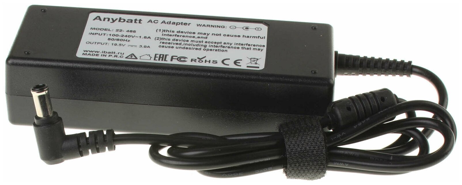 Блок питания Anybatt 22-U1-465 195V 39A 76W 6.5*4.5 mm pin для Sony VAIO SVE1713M1RW VAIO PCG-31312V VAIO SVE1512G1R VAIO SVS1312E3R VAIO VGN-CS31MR VAIO SVE1713L1RW VAIO SVS13A2X9RS VAIO SVZ1311X9R VAIO SVE1512Q1R