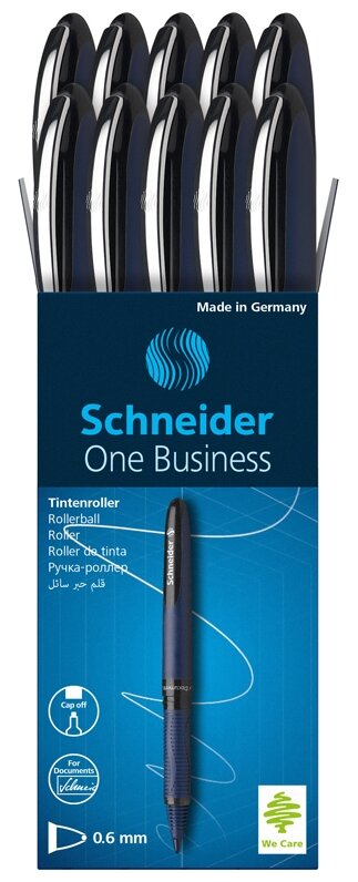 Schneider Набор ручек-роллеров One Business, 0.8 мм, черный цвет чернил, 10 шт.