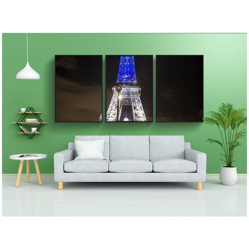 фото Набор модулных постеров для интерьера "париж, франция, флаг" 60x90 см. в тубусе, без рамки lotsprints