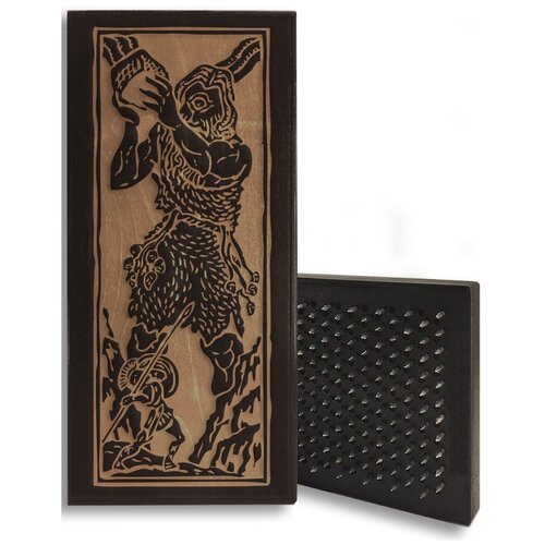 фото Доска садху красная древняя греция - 360, размер 31x14, шаг гвоздей 10 мм чакра