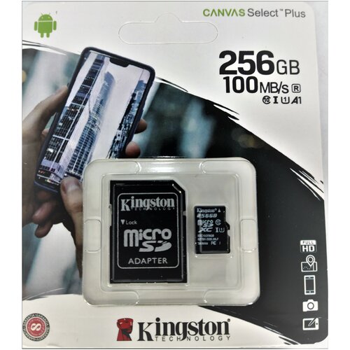 256 GB / Kingston / microSDXC / Карта памяти microSDXC Canvas Select Plus, 256 GB