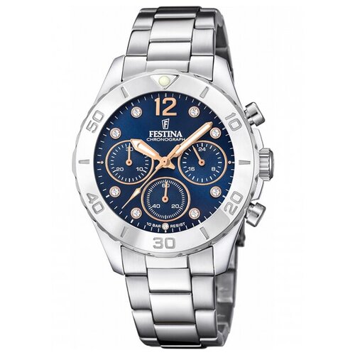 Наручные часы FESTINA Boyfriend, синий, серебряный наручные часы festina boyfriend синий серебряный