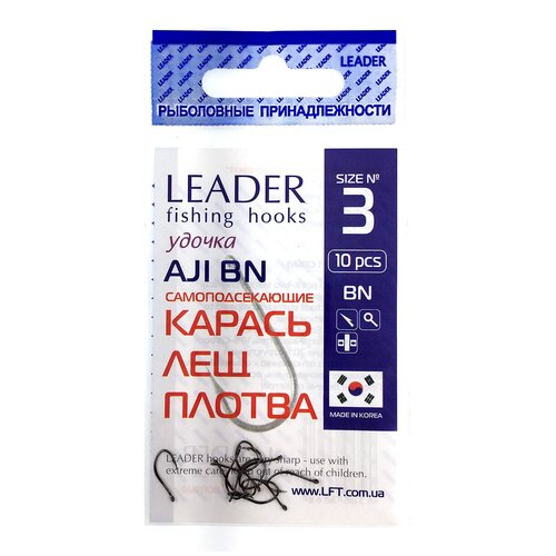 фото Крючок одинарный leader aji bn самоподсекающийся (№3)