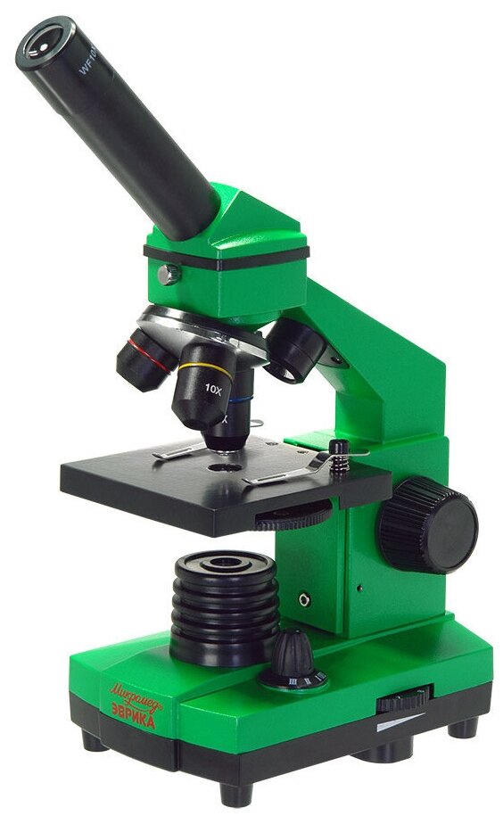 Микроскоп Микромед Эврика 40х400х, лайм, в кейсе
