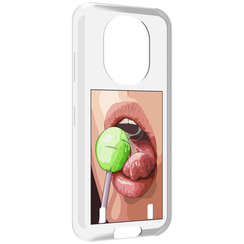 Чехол MyPads зеленый-чупа-чупс женский для Oukitel WP16 задняя-панель-накладка-бампер