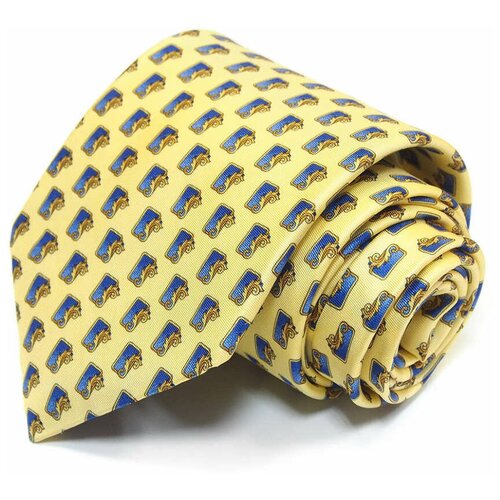 Модный желтый галстук с синими узорчиками Benjamin James 811529