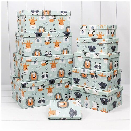 фото Набор коробок милые животные, 34*26*15 см, 10 шт. дон баллон
