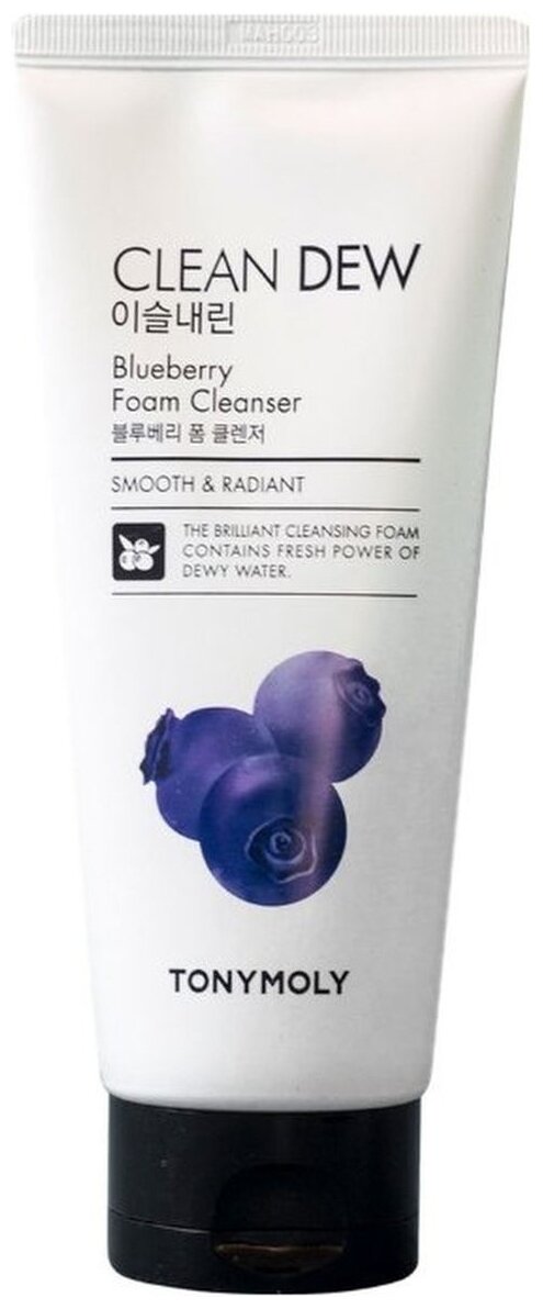 Tony Moly Очищающая пенка для умывания с экстрактом черники Clean Dew Blueberry Foam Cleanser, 180 мл