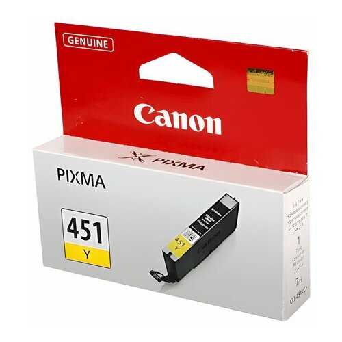 Картридж струйный CANON (CLI-451Y) Pixma iP7240 и другие желтый оригинальный, 1 шт