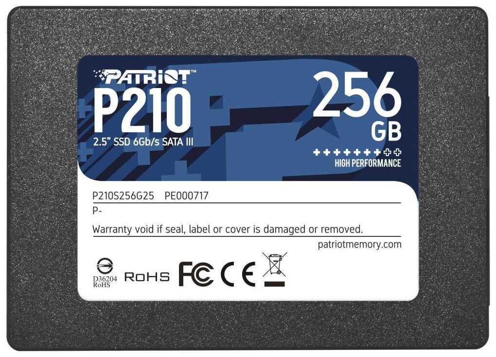 Накопитель SSD 256Gb Patriot P210 P210S256G25 SATA III