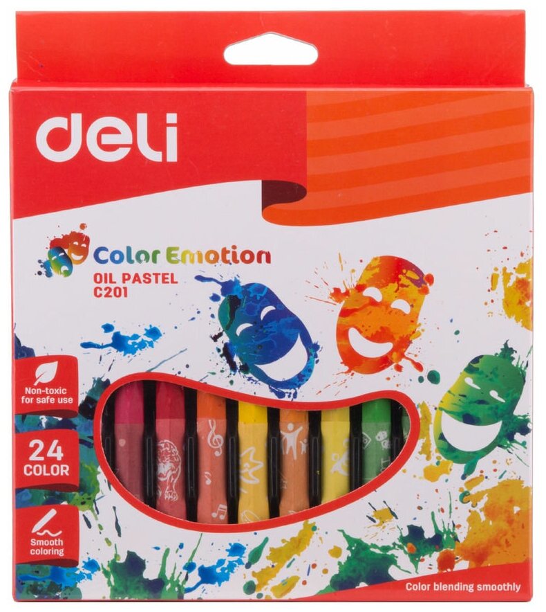 Пастель масляная DELI Color Emotion EC20120, шестигранные, 24 цвета