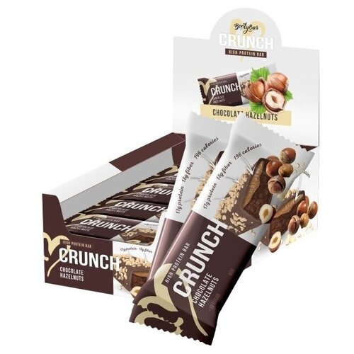 Протеиновый батончик BootyBar Crunch, 960 г, шоколад с фундуком bootybar crunch standart 60 г коробка 16шт rich strawberry