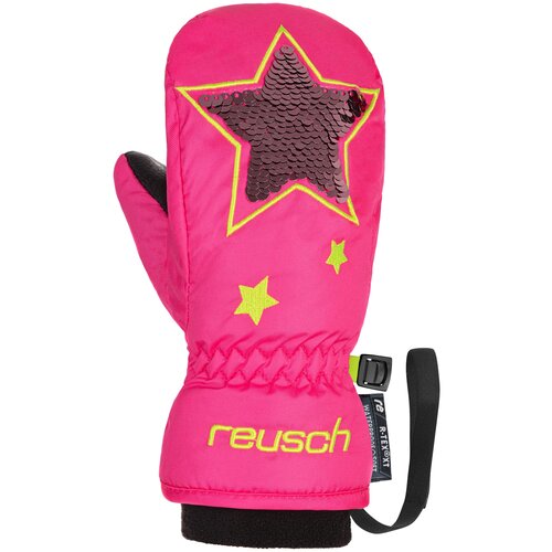 фото Варежки reusch 2021-22 halley r-tex xt mitten knockout pink/safety yellow (inch (дюйм):iv)