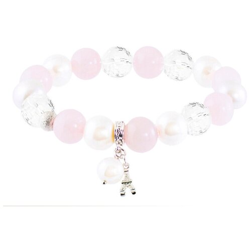 фото Alerie-accessories браслет из натурального розового кварца, горного хрусталя и майорки (ab168) alerie accessories