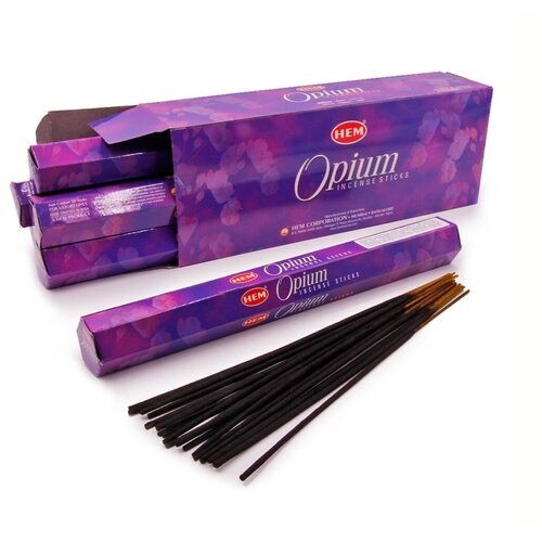 Благовония Hem Incense Sticks OPIUM (опиум), 20 палочек. благовоние hem black opium черный опиум 20 палочек