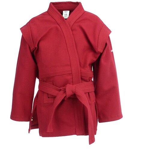 фото Куртка для самбо (самбовка) 100 красная для детей, размер: 130 sambo х декатлон decathlon