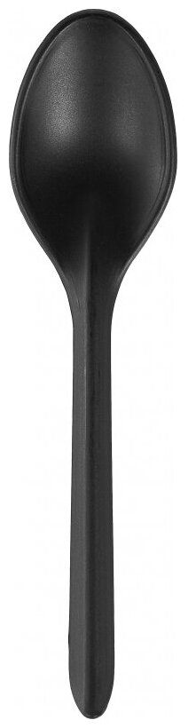 ложка столовая одноразовая 173,5мм, черная, ПП, 50шт/уп(4033) - фотография № 1