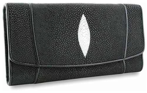 Портмоне Exotic Leather, фактура зернистая, черный