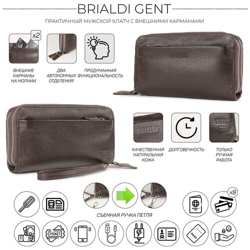 Мужской клатч Brialdi Gent Черный relief black