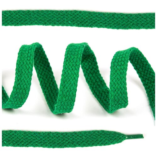 Шнурки плоские 12мм х/б дл.150см цв.018 св. зелёный (10 комп)