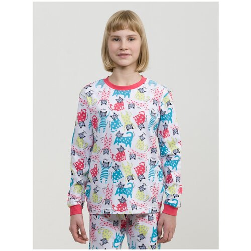 Пижама: джемпер и брюки Pelican WFAJP4276U для девочек, цвет белый, размер 7