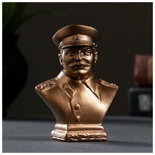 Сувениры из мраморной крошки Бюст Сталин 9х7см, бронза / мраморная крошка