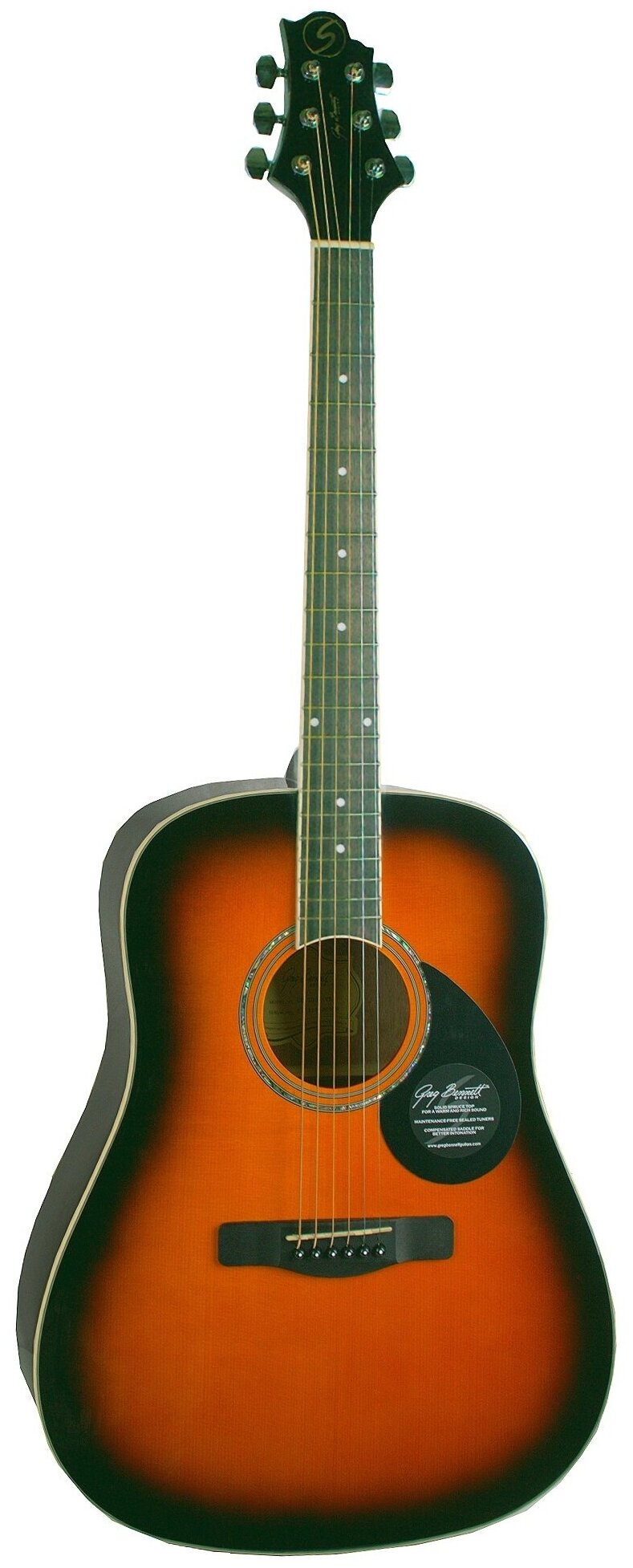 Greg Bennett GD100S/VS акустическая гитара, дредноут, цвет скрипичный санбёрст