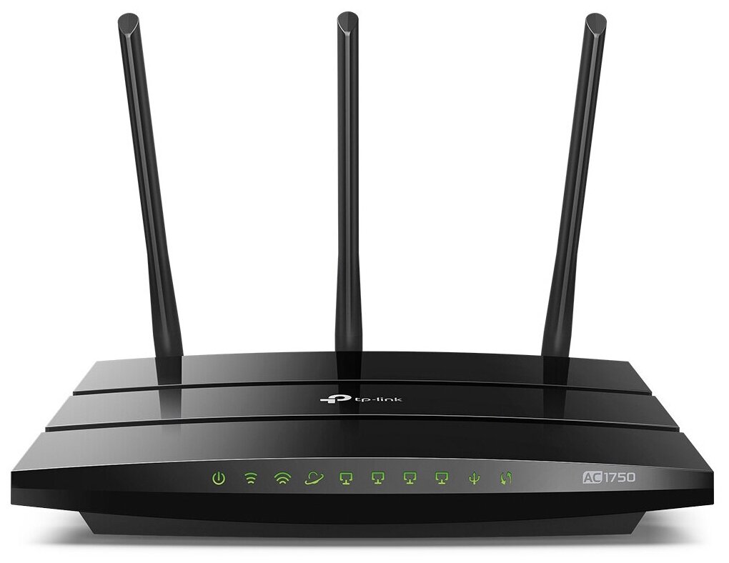 Wi-Fi роутер TP-LINK, двухдиапазонный гигабитный Wi-Fi роутер, черного цвета - фотография № 1