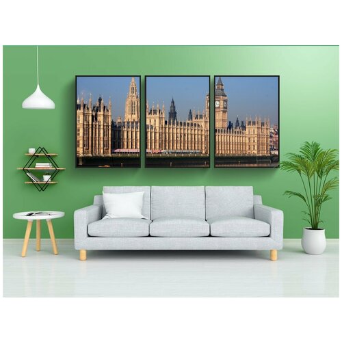 фото Набор модулных постеров для интерьера "вестминстер, вестминстерский дворец, большой бен" 60x90 см. в тубусе, без рамки lotsprints