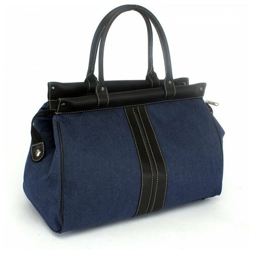 Саквояж Картекс-0020 vip (на палочках), жесткое дно, 1отд, 1внут карм, синий меланж 240807