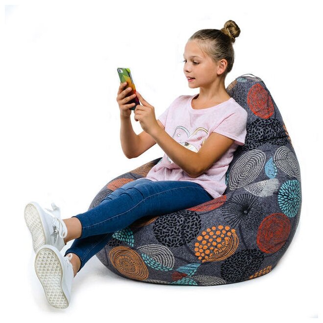 MyPuff кресло-мешок Груша, размер XL-Компакт, мебельный хлопок, Рингс - фотография № 2