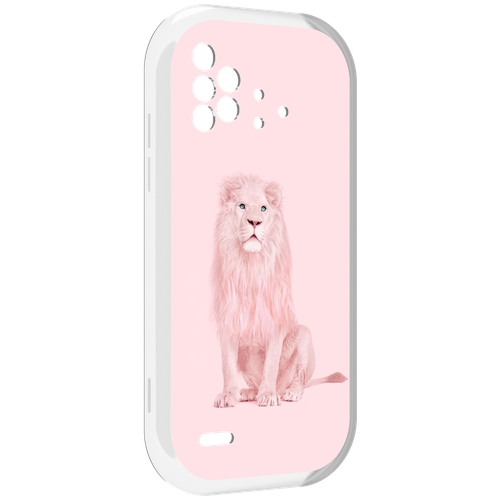 Чехол MyPads Розовый-лев для UMIDIGI Bison X10 / X10 Pro задняя-панель-накладка-бампер
