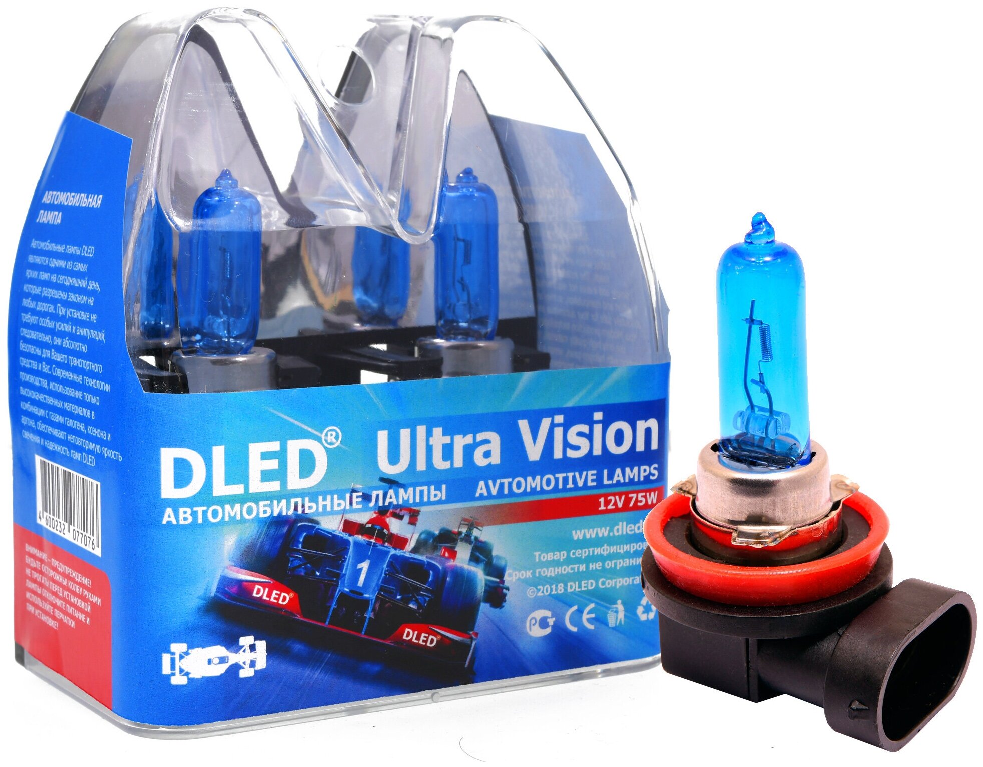 Автомобильные лампы H8 4300K 75W DLED "Ultra Vision"