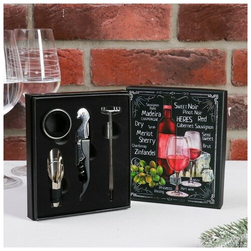 фото Набор для вина в картонной коробке merlot, 14 х 16 см mikimarket