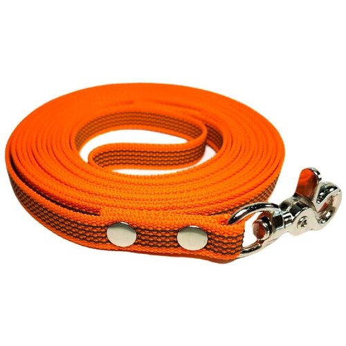 R-Dog прорезиненный нейлоновый поводок (с латексной нитью), стальной карабин клещи, цвет оранжевый, 1,5 метра, ширина 1,5 см