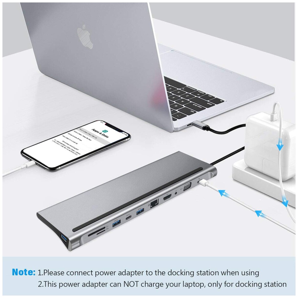 USB Type-C HUB ELfoC LM3123-69-11 Супер-комбайн хаб 11 в 1, концентратор USB3.0x2+USB C Data Function+USB C PD+RJ45+HDMI 4K30Hz+VGA+SD+3.5mm Audio