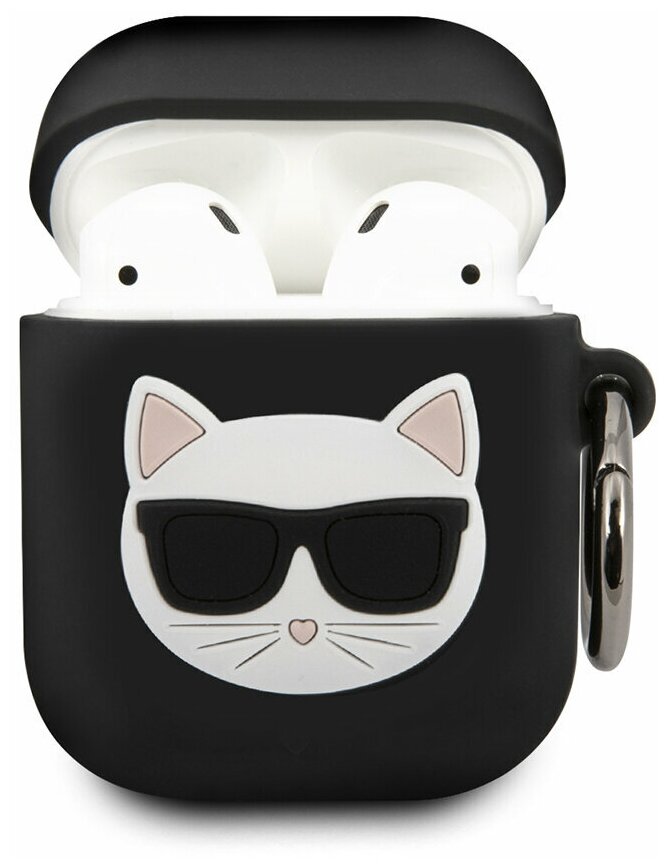 Чехол Lagerfeld для Airpods Choupette Silicone case with ring Black