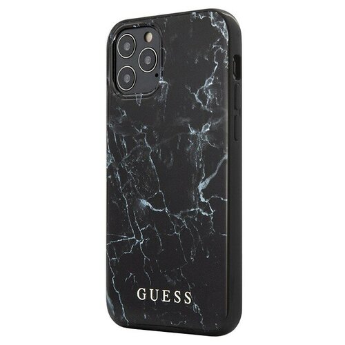 фото Guess чехол guess marble design hard для iphone 12 | 12 pro, черный