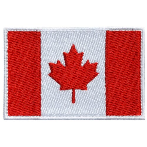 Нашивка (шеврон, патч) на термослое , Стежкофф, Флаг Канады, 8,5х5,5 см, 1 штука