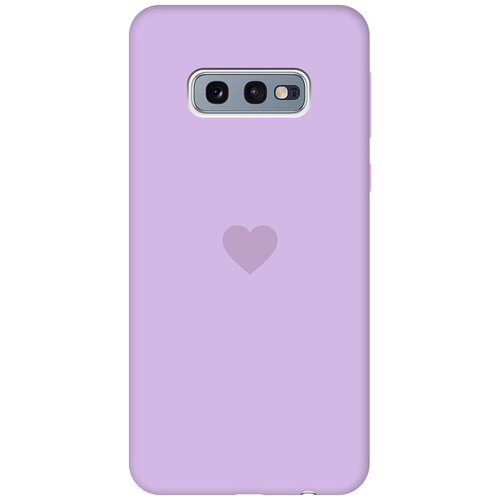 фото Силиконовая чехол-накладка silky touch для samsung galaxy s10e с принтом "heart" сиреневая gosso