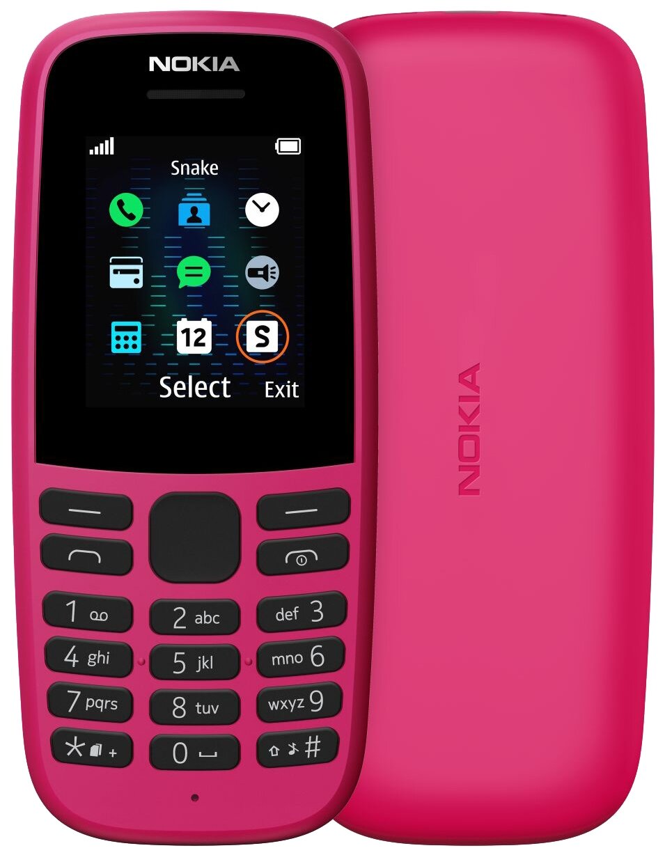 Телефон Nokia 105 SS (2019), 1 SIM, розовый