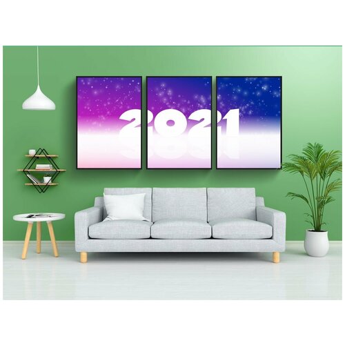 фото Набор модулных постеров для интерьера "сильвестр, с новым годом, с уважением" 60x90 см. в тубусе, без рамки lotsprints