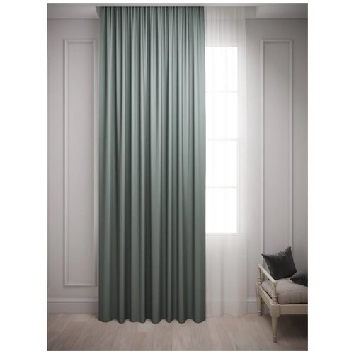 Штора Костромской текстиль Блэкаут ширина 150см высота 260см, голубой ангелит