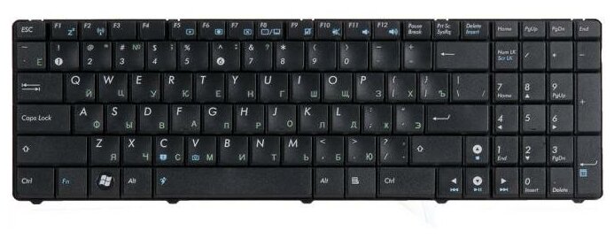 Клавиатура для ноутбука Asus F52 F90 K50 K51 K60I K60IJ K61 K62 K70 K71 K72 P50 X5DIJ черная горизонтальный Enter ZeepDeep
