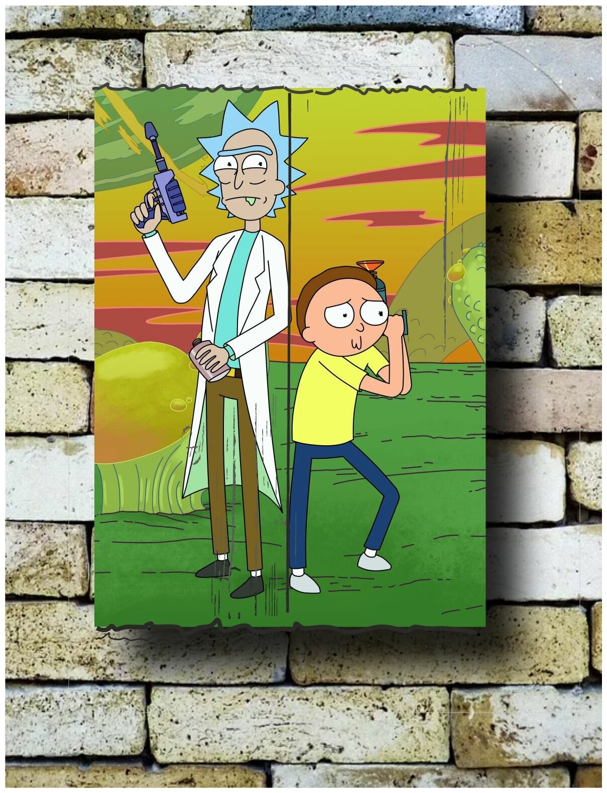 Картина на досках 'Рик И Морти " 30/40 см